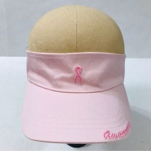 Pink Stuff Designs Breast Cancer Awareness Embroidered Ribbon Ladies Visor